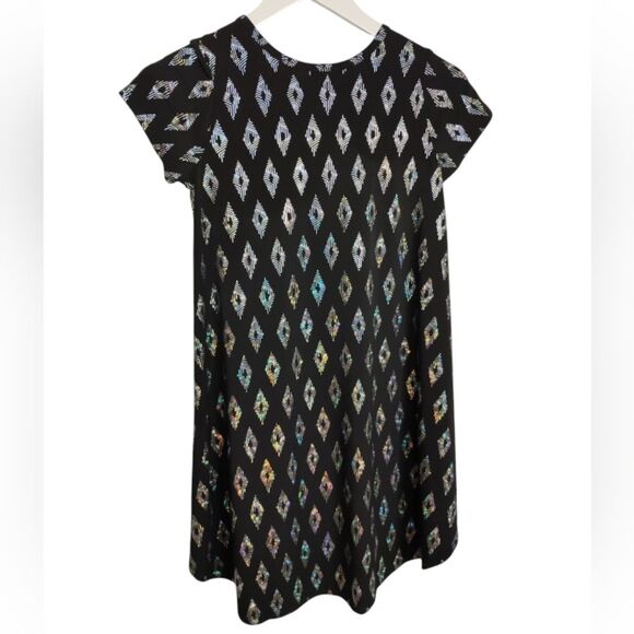 LuLaRoe Scarlett dress Black with        Iridescent Silver Diamonds size 10 - Picture 3 of 10